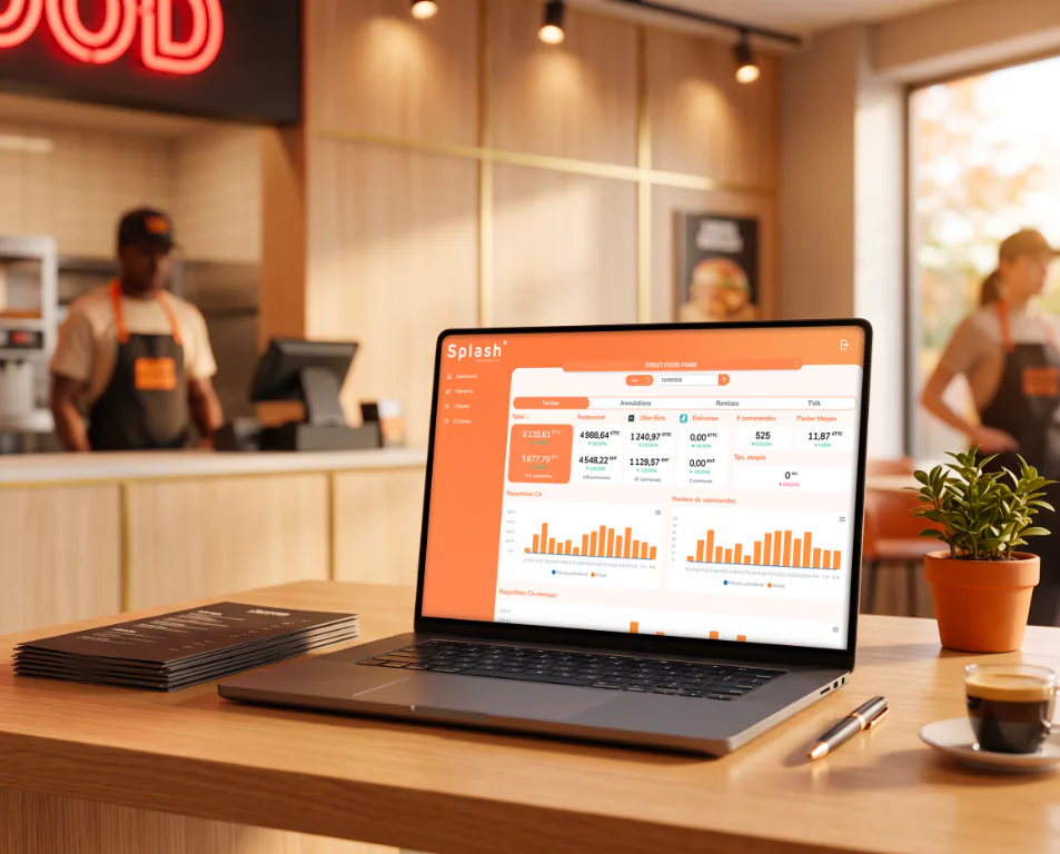 Logiciel de caisse Splash360 : ventes, stocks et équipe
